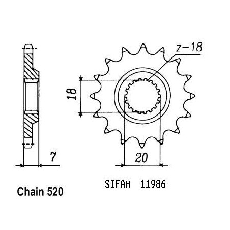 Pignone Suzuki - 125 Rm 1983-2001 - 520 - 13 Denti - Simile a JTF427