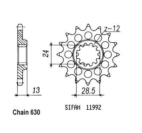 Pignone Gpz 1100 Zx 1981-1982 - Z 1000 Ltd 1981-1982 - 630 - 15 Denti - Simile a JTF522