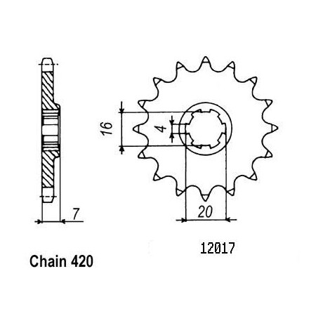 Pignone Suzuki Rmx 50 1997-1998 - 420 - 14 Denti - Simile a JTF413