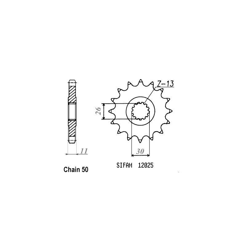 Pignone Fj 1100 1984-1995 - Fj 1200 1986-1996 - 530 - 17 Denti - Simile a JTF579