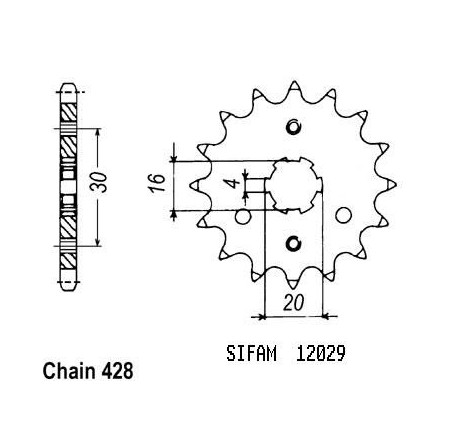 Pignone Kmx 125 1986-1998 - Ar 125 1982-1993 - 428 - 13 Denti - Simile a JTF417