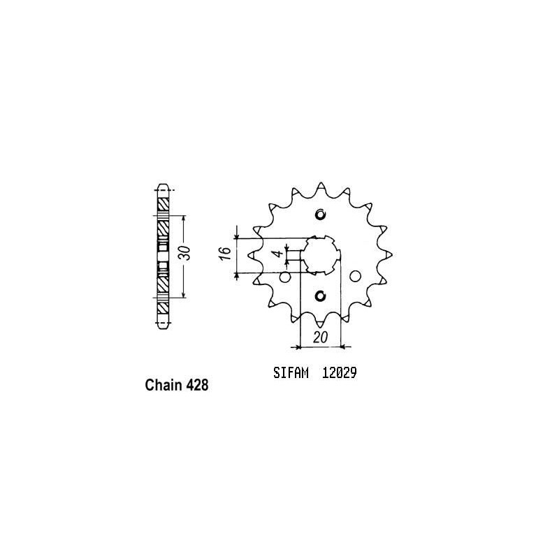 Pignone Kmx 125 1986-1998 - Ar 125 1982-1993 - 428 - 13 Denti - Simile a JTF417