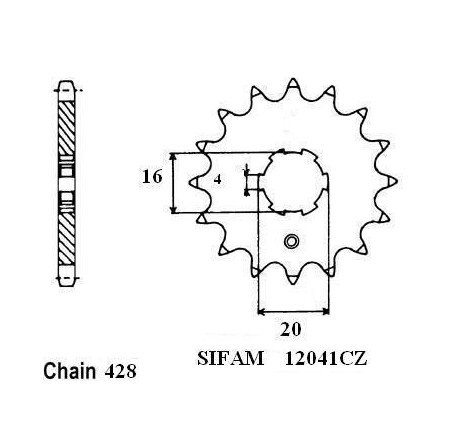 Pignone Rd 80 Lc2 1983-1985 - IDEM 10436CZ EN 428 - 428 - 14 Denti