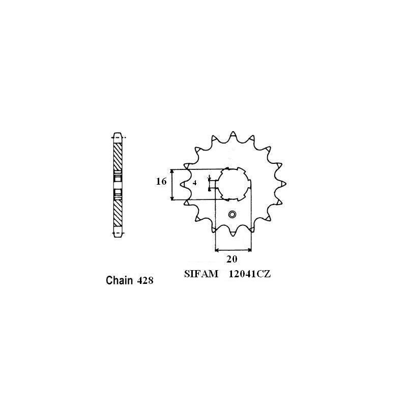 Pignone Rd 80 Lc2 1983-1985 - IDEM 10436CZ EN 428 - 428 - 14 Denti