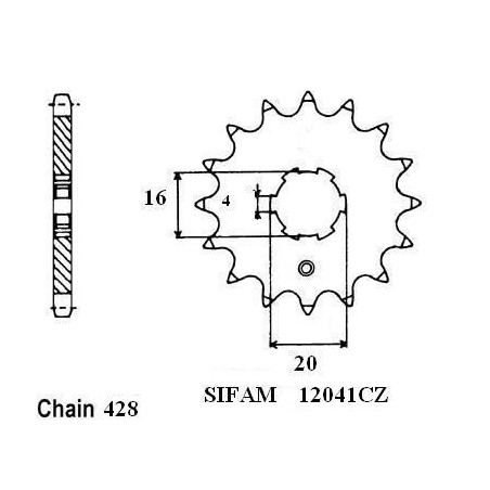 Pignone Rd 80 Lc2 1983-1985 - IDEM 10436CZ EN 428 - 428 - 14 Denti