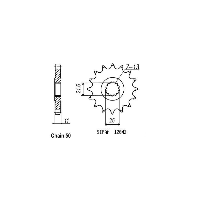 Pignone Fz6 Fazer 2004 - 530 - 15 Denti - Simile a JTF580