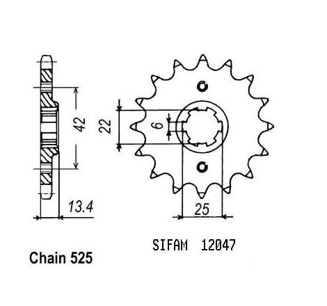 Pignone Cb 450 S 1986-1988 - 525 - 15 Denti - Simile a JTF291