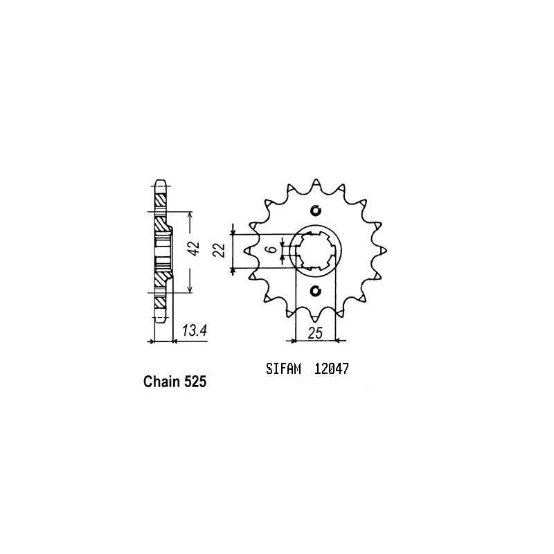 Pignone Cb 450 S 1986-1988 - 525 - 15 Denti - Simile a JTF291