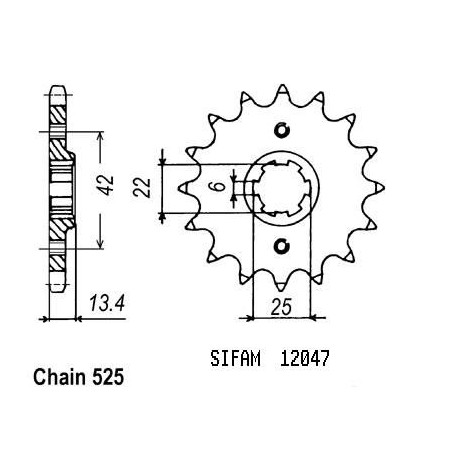 Pignone Cb 450 S 1986-1988 - 525 - 15 Denti - Simile a JTF291