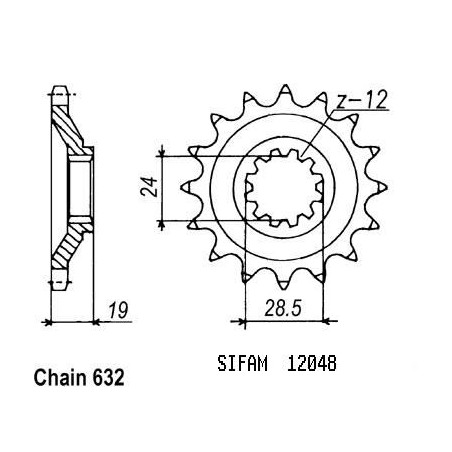 Pignone Gpz 1000 Rx 1986-1989 - 632 - 15 Denti - Simile a JTF524