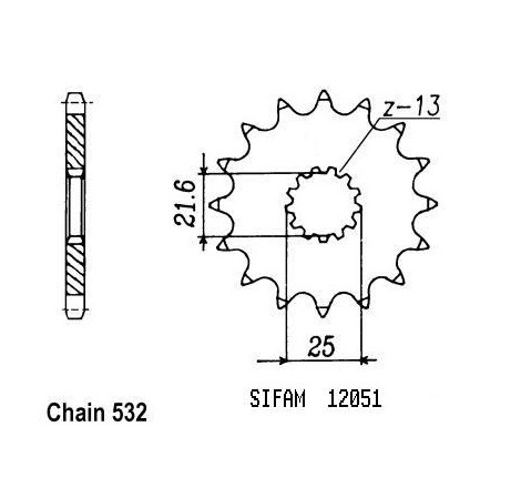 Pignone Gsx-r 1100 1986-1988 532 - 532 - 14 Denti - Simile a JTF440