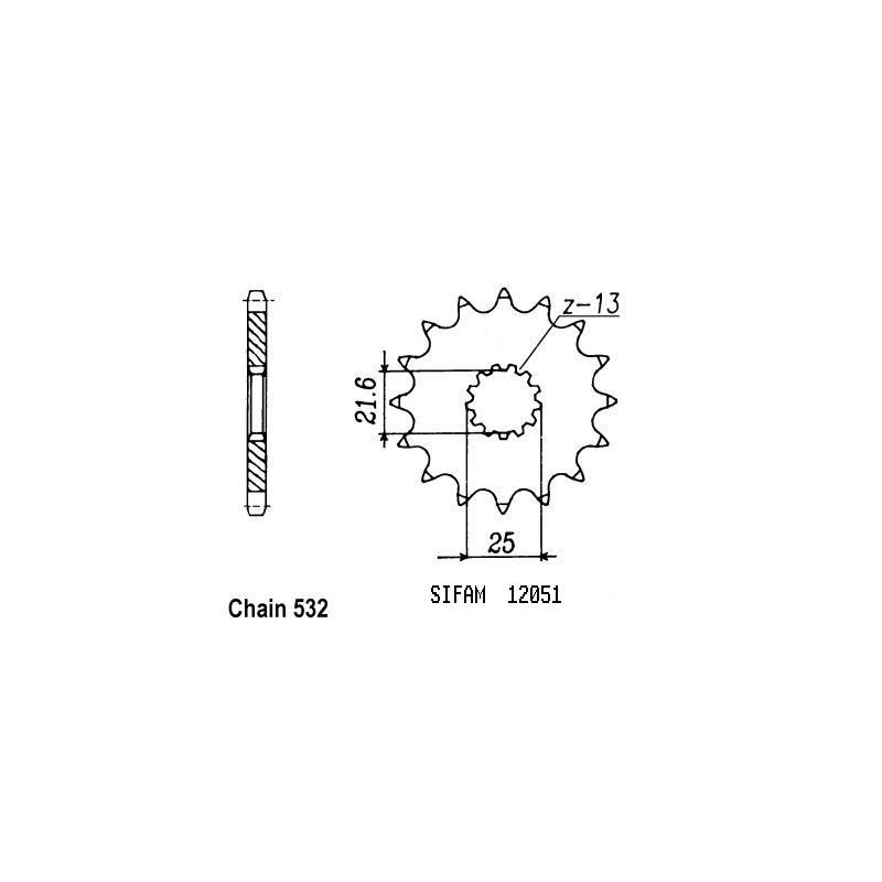 Pignone Gsx-r 1100 1986-1988 532 - 532 - 14 Denti - Simile a JTF440