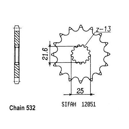 Pignone Gsx 1100 F 1988-1996 532 - Gsx-R 1100 1989-1994 - 532 - 15 Denti - Simile a JTF440