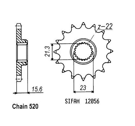 Pignone Xte 600 1990-2000 - Tte 600 1996-1998 - 520 - 14 Denti - Simile a JTF577