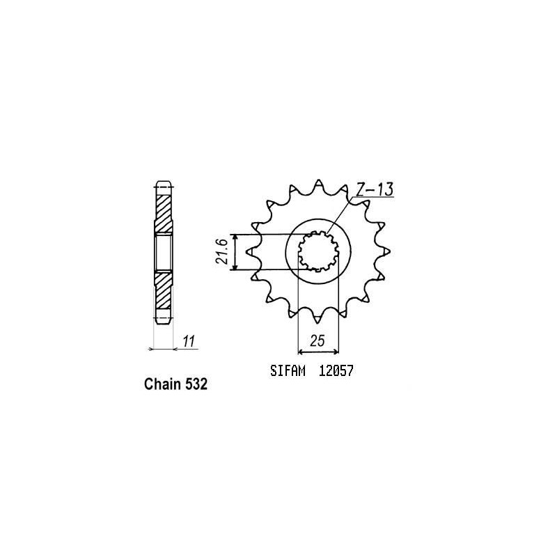 Pignone Yzf 750 R 1993-1998 532 - 532 - 15 Denti - Simile a JTF584