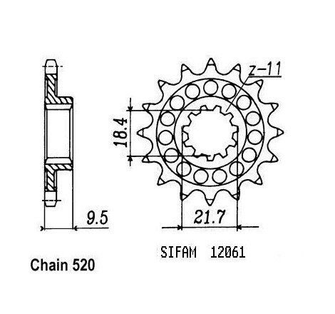 Pignone 250 Cr 1986-1987 - 500 Cr 1986-1987 - 520 - 13 Denti - Simile a JTF285