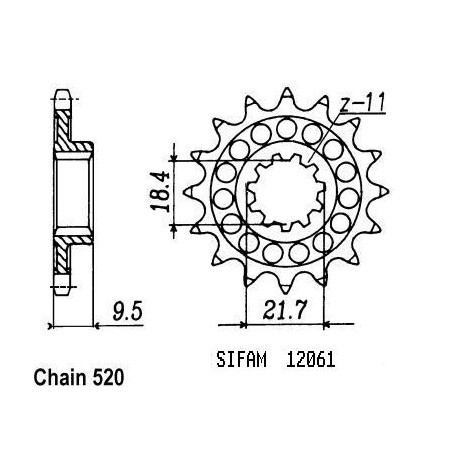 Pignone 250 Cr 1986-1987 - 500 Cr 1986-1987 - 520 - 13 Denti - Simile a JTF285