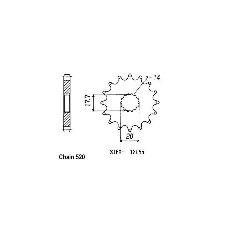 Pignone Yamaha - 125 Yz 1987-1999 - 520 - 12 Denti - Simile a JTF564