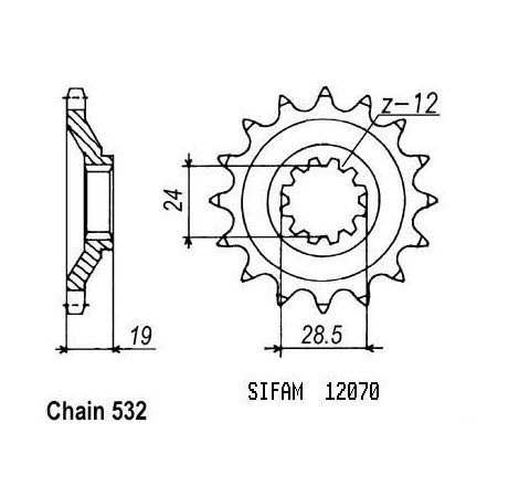 Pignone Zx-10 Tomcat 1988-1991 - 532 - 17 Denti - Simile a JTF525