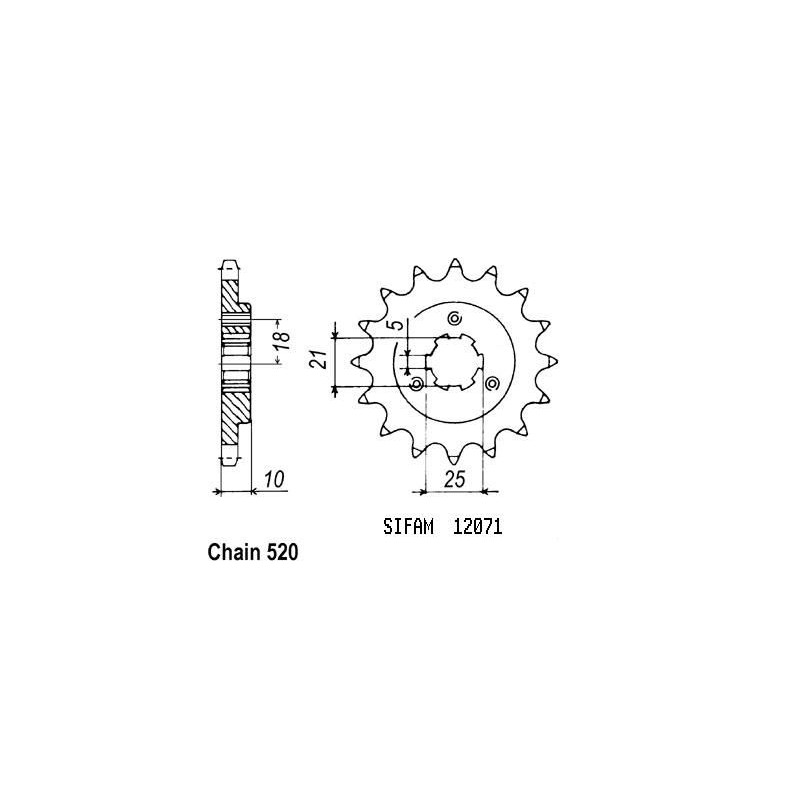 Pignone Dr 750 Big 1988-1989 - Dr 800 S Big 1988-1993 - 520 - 15 Denti - Simile a JTF438