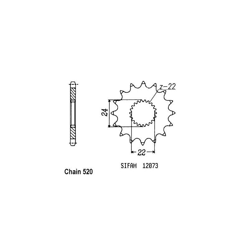 Pignone Rs 125 Extrema 1993-2000 - 520 - 15 Denti - Simile a JTF394