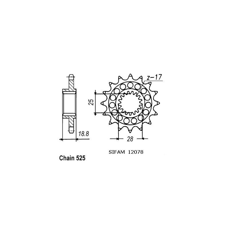 Pignone Rsv 1000 1998-2000 - 525 - 15 Denti - Simile a JTF704