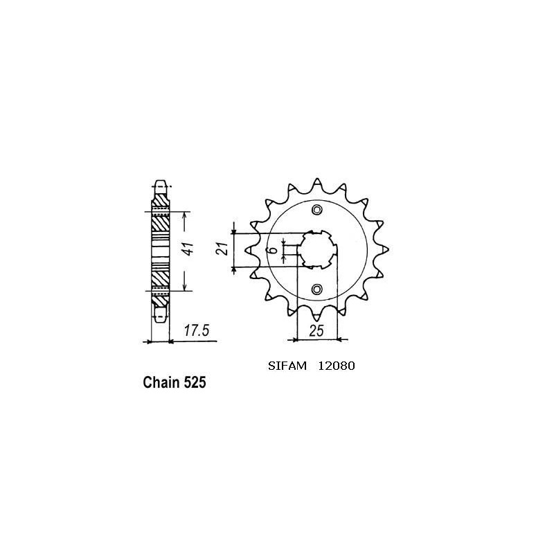 Pignone Cb 500 Clubman 1989-1990 - 525 - 14 Denti - Simile a JTF294