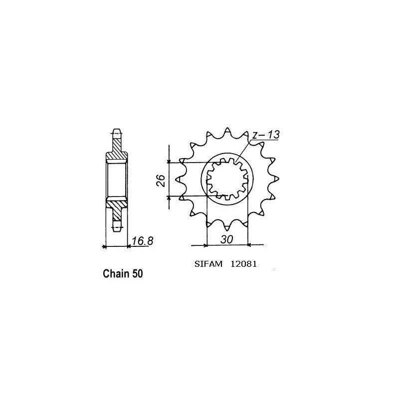 Pignone Vf 750 Custom 1993-2000 - 530 - 15 Denti - Simile a JTF333