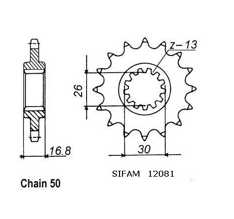 Pignone Vtr 1000 F 1997-2001 - 530 - 17 Denti - Simile a JTF333