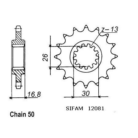 Pignone Vtr 1000 F 1997-2001 - 530 - 17 Denti - Simile a JTF333