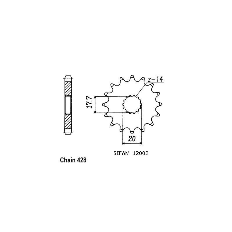 Pignone Tdr/Tzr 125 1994-1998 - 428 - 14 Denti - Simile a JTF558