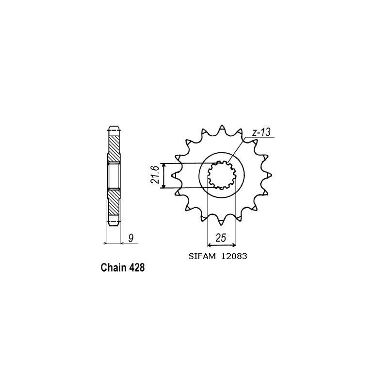 Pignone Fzr 400 Genesis 1988-1991 - 525 - 15 Denti - Simile a JTF1587