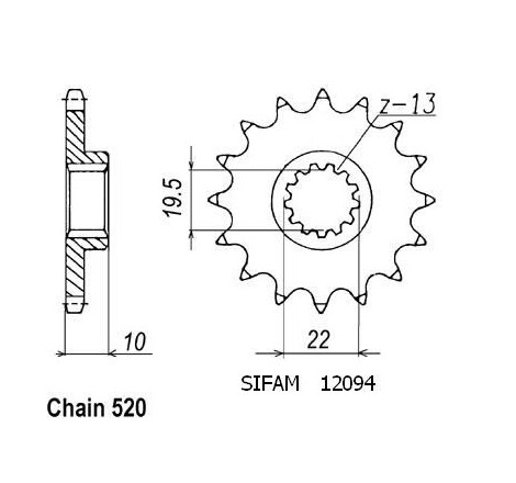 Pignone Suzuki - 250 Rm 1983-2001 - 520 - 13 Denti - Simile a JTF432