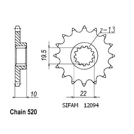 Pignone Suzuki - 250 Rm 1983-2001 - 520 - 13 Denti - Simile a JTF432