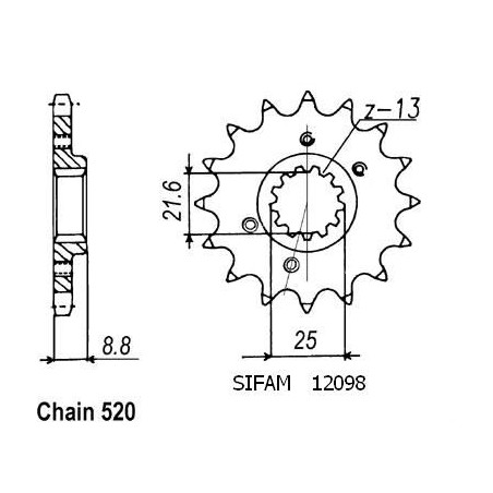 Pignone Xr 600 R 1991-2001 - 520 - 14 Denti - Simile a JTF309