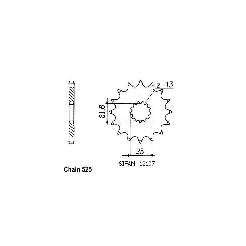 Pignone Suzuki Sv 650 1999-2002 - 525 - 14 Denti - Simile a JTF520