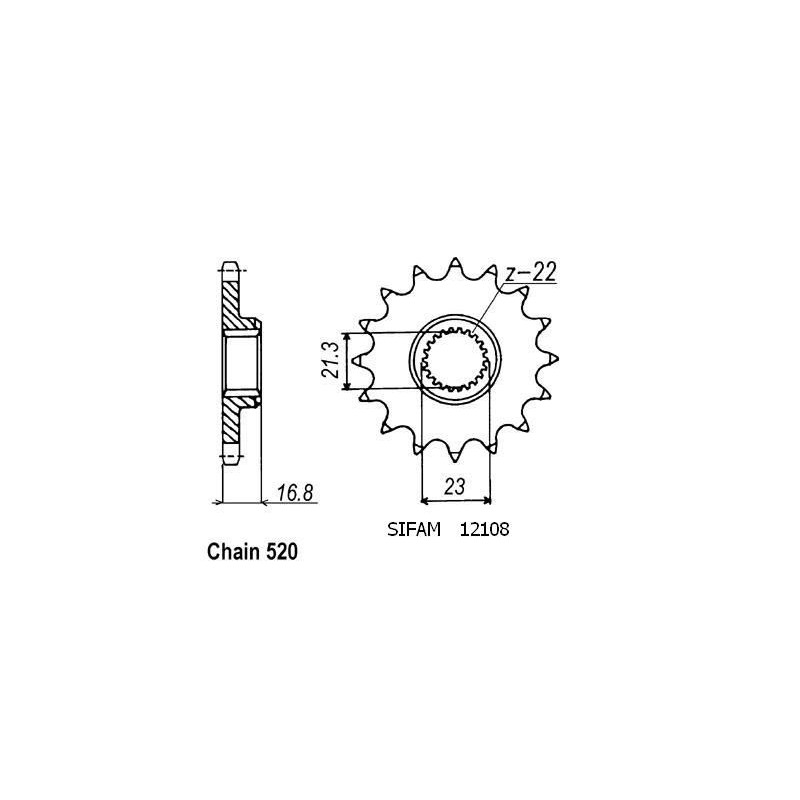 Pignone Xj 600 Diversion 1992-2002 - 520 - 15 Denti - Simile a JTF582