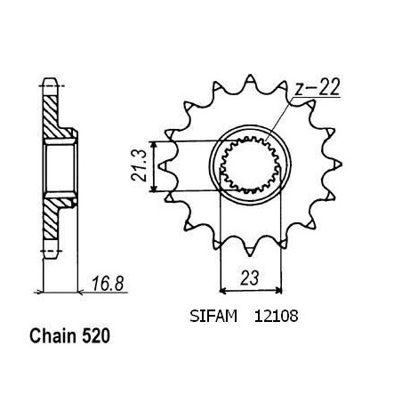 Pignone Xj 600 Diversion 1992-2002 - 520 - 15 Denti - Simile a JTF582