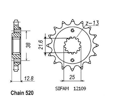 Pignone Klx 650 R 1993-1997 - 520 - 14 Denti - Simile a JTF511