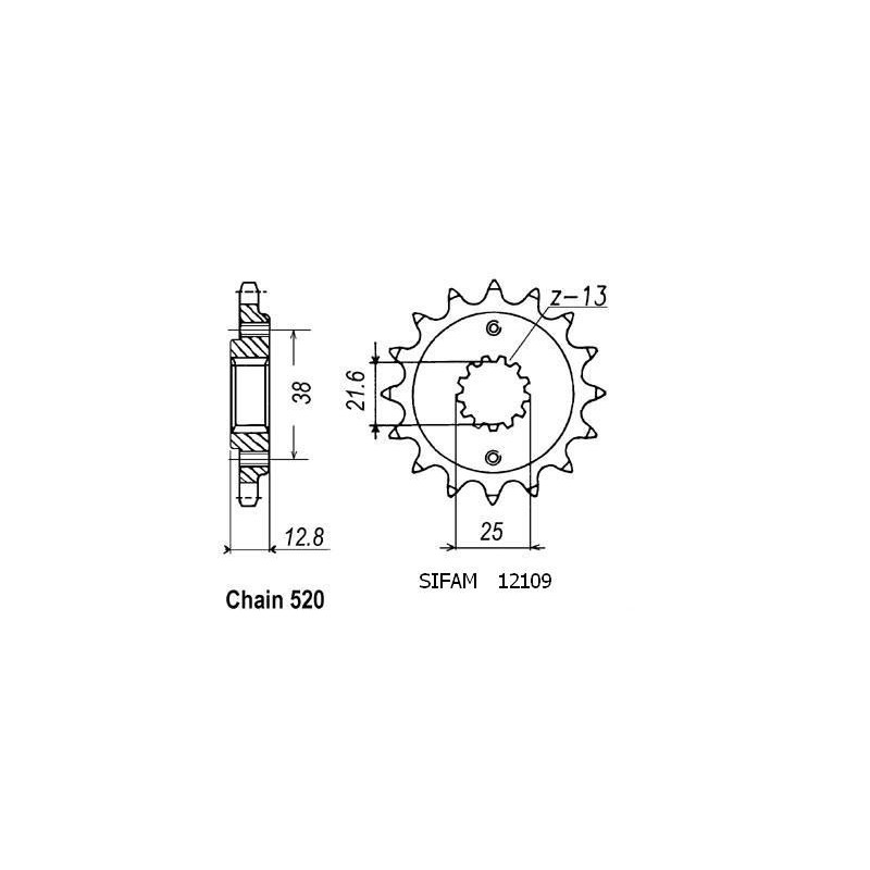 Pignone Klx 650 R 1993-1997 - 520 - 14 Denti - Simile a JTF511