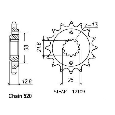 Pignone Klx 650 R 1993-1997 - 520 - 14 Denti - Simile a JTF511