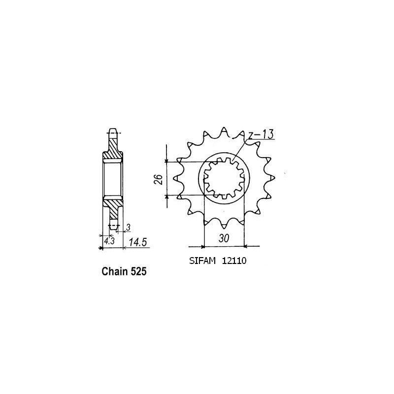 Pignone Rvf 750 R Rc45 1994-1998 - 525 - 17 Denti - Simile a JTF1332