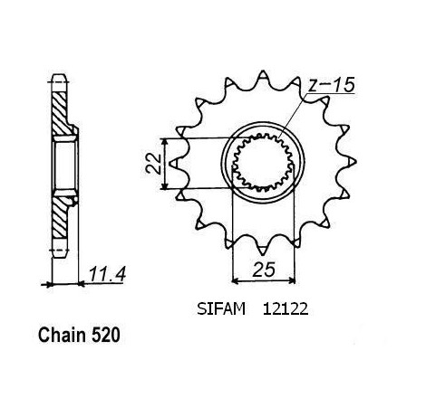 Pignone Ktm 620 Gs Duke 1994-1998 - 520 - 17 Denti - Simile a JTF1902