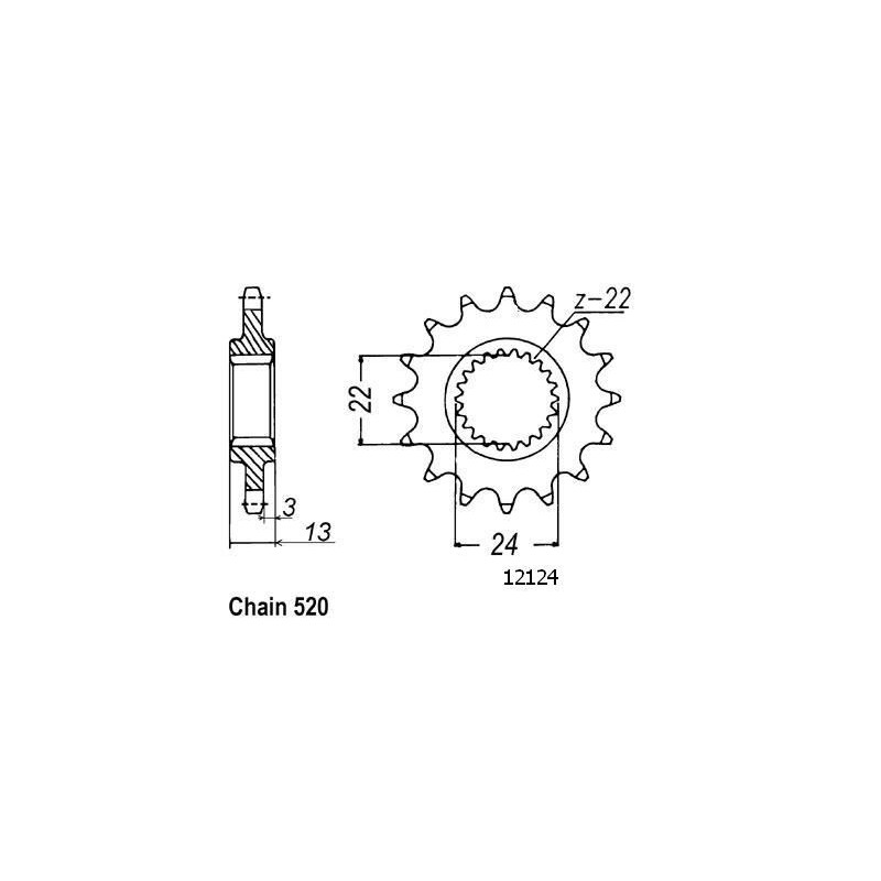 Pignone Aprilia 650 Pegaso 1991-1999 - Moto' 6.5 1995-1999 - 520 - 16 Denti - Simile a JTF1126