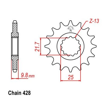 Pignone Sr 400 2014 - 428 - 19 Denti - Simile a JTF1587