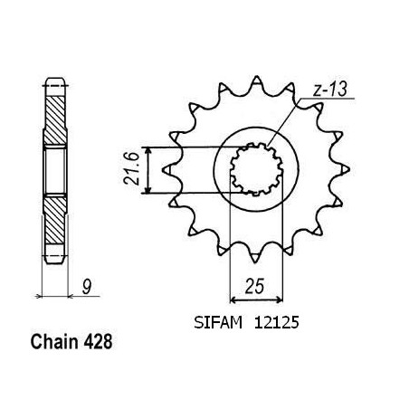 Pignone Sr 500 1991-1995 - 428 - 20 Denti - Simile a JTF1587