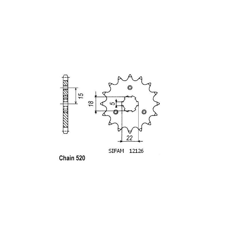 Pignone Kawasaki - 125 Kx 1994-2001 - 520 - 12 Denti - Simile a JTF1445