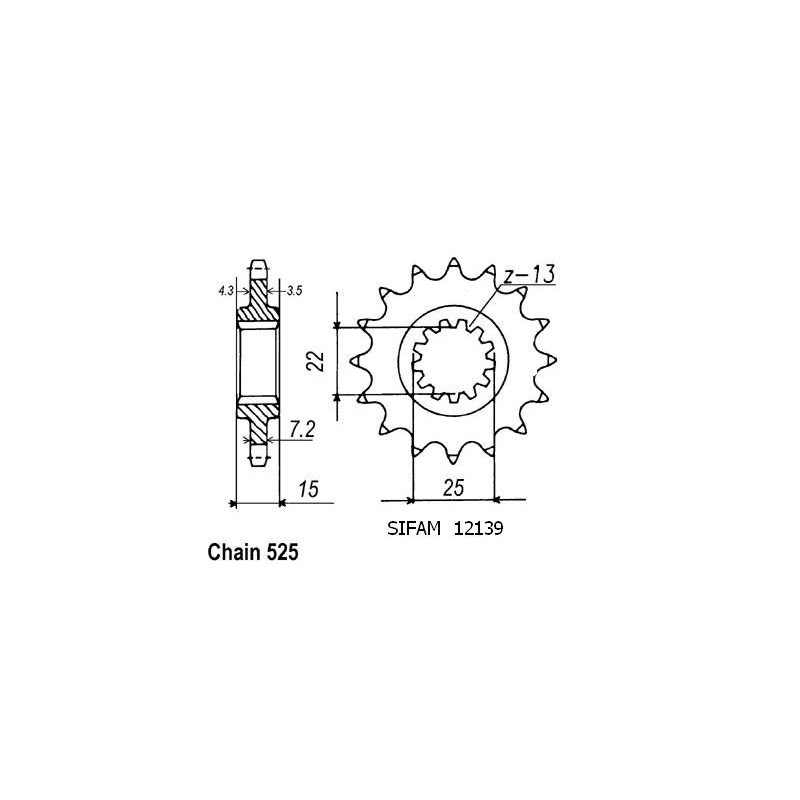 Pignone Daytona 600/650 - 525 - 14 Denti - Simile a JTF1515