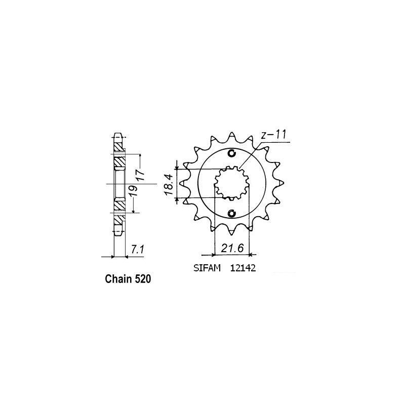 Pignone Xr 250 R 1996-2001 - 520 - 13 Denti - Simile a JTF1321