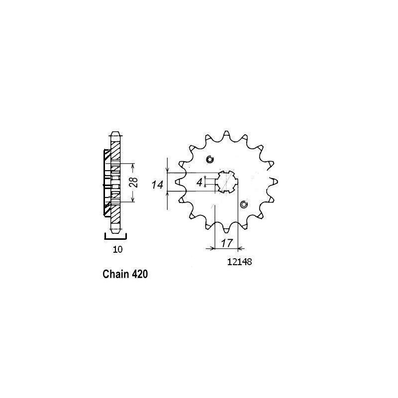 Pignone Derbi 50 1996-1999 - 420 - 14 Denti - Simile a JTF4032